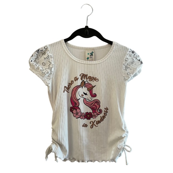 Lily Bleu Girl's 'There is Magic in Kindness' Sparkle Unicorn Shirt, NWOT - Picture 1 of 4